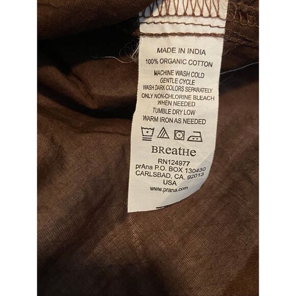 Prana Brown Boho Tunic Top Long Sleeve Embroidered Festival Hippie Style Sz M - Picture 5 of 5